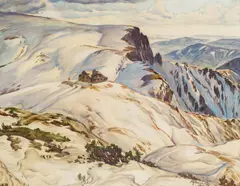 Arthur Brusenbauch, View on the Habsburghaus, 1925, gouache on paper