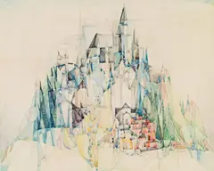 Otto Erich Wagner, Le Mont-Saint-Michel, 1953, watercolour on paper