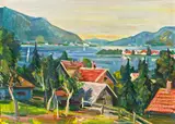Wilhelm Kaufmann, Krumpendorf at the Wörthersee, oil on canvas