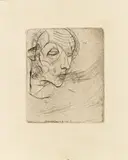 Egon Schiele, Self portrait (from the portfolio "Das Graphische Werk von Egon Schiele"), 1914, drypoint on paper; unframed
