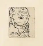 Egon Schiele, Portrait of  Franz Hauer (from the portfolio "Das Graphische Werk von Egon Schiele"), 1914, drypoint on paper; unframed