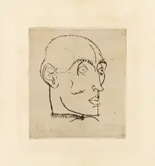 Portrait of a man (from the portfolio "Das Graphische Werk von Egon Schiele") by Egon Schiele, 1914, drypoint on paper; unframed, sold May 2015