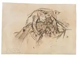 Oskar Kokoschka, Woman bent over schemes (recto and verso)