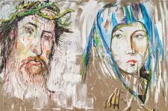 Elke Silvia Krystufek, For Jesus, 2004, acrylic on canvas
