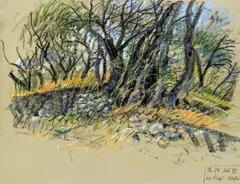 Bei Pirgi Korfu by Josef Bramer, 1999, mixed media on paper, offered Mar 2015