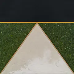 house gables in front of a landscape by Josef Bramer, 1998, oil, wood on canvas, offered Mar 2015