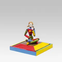 Julia Hanzl, Gliederpuppe (Manikin), ceramics hand-modelled, glaze, casein paint, iron color and oxidant