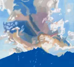 Andrea Holzinger, Wolken über Frau Hitt (Nordkette), 2010, oil on canvas