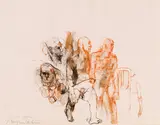 Alfred Hrdlicka, Sylvester, 1969/70, mixed media on paper