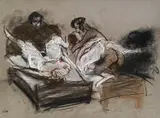 Alfred Hrdlicka, Von einem zu dem andern…, 1982, pastel crayons on handmade paper