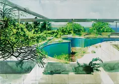 Moni K. Huber, Ruin Haludovo, 2014, mixed media on canvas