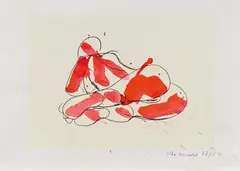 Otto Muehl, Reclining nude, revised print, edition: 77/84