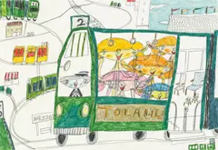 Shintaro Miyake, Tram, 2004, pencil and crayon on paper