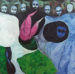 Hubert Schmalix, Krischna, 1983, oil on canvas