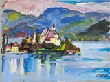 Franz Wlcek, Maria Wörth, 1987, tempera on paper
