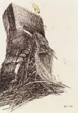 Othmar Zechyr, Untitled, mixed media on paper; unframed