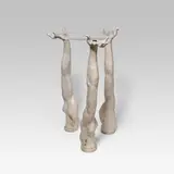 Leherb, 3 table legs with table top (Plexiglas), plaster and Plexiglas