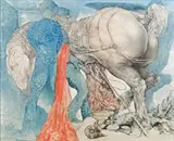 Leherb, Schule der Erniedrigung, mixed media on paper