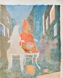 Leherb, Untitled, mixed media on cardboard; unframed