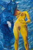 Leherb, Female nude and centaur, oil on canvas