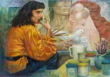 Romeo Capalti, Omaggio al Maestro Helmut Leherb, oil on canvas