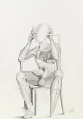 Untitled by Leherb, mixed media on paper; unframed, sold Mar 2015