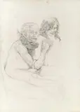 Leherb, Untitled (Albert Einstein), pencil cardboard; unframed