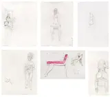 Leherb, Mixed lot of 5 sheets: Untitled; back study