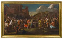 follower of Isaac Fisches, Intercession of the Sabine Women, oil on canvas