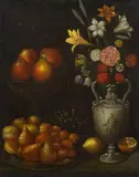 Still life with flowers and fruit by follower of Georg Flegel, oil on canvas, sold Jan 2015