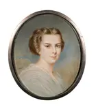Richard Schwager, Portrait of the young empress Elisabeth, c. 1854, miniature on ivory
