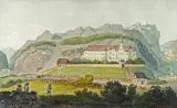 Ludwig Lormstein, View of the "Guttensteintal, watercolour on paper
