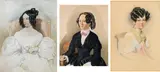 Josef Kriehuber, Mixed lot: Three portraits of women