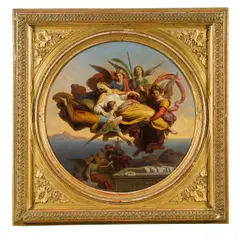 Saint Catherine beeing carried by angels to the Saint Catherine’s monastery at Mount Sinai after her martyr’s death by Karl von Blaas, 1856, oil on panel, sold Jan 2015