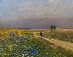 Hans Wilt, Summer day, Oil on canvas on cardboard