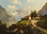 Josef Thoma, View from "Zwieselalpe" to "Dachstein
