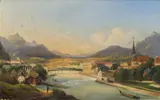 circle of Thomas Ender, View of Bad Ischl, oil on panel