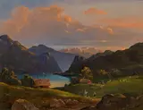 attributet to Wilhelm Steinfeld, View of "Traunsee, c. 1840, oil on canvas