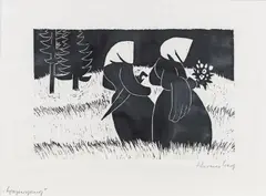 Werner Berg, Promenade, 1932, woodcut on paper