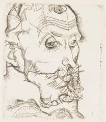 Portrait Franz Hauer by Egon Schiele, 1914, dry point on paper; unframed, sold Jan 2015