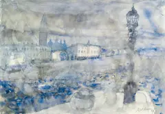 Venice by Kurt Moldovan, 1977, watercolour on paper, sold Jan 2015