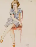 Eva Harta by Felix Albrecht Harta, 1928, watercolour on paper, sold Jan 2015