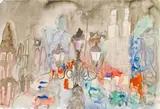 Kurt Moldovan, London, 1971, watercolour on paper