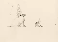 Untitled by Paul Flora, 1967, drawing ink on Ingres paper; unframed, sold Jan 2015