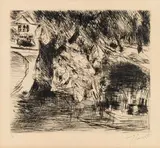 Lovis Corinth, Chestnut trees, 1923, etching on paper