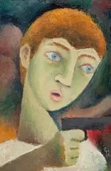 Young murderer by Carry Hauser, 1966, oil on panel, sold Jan 2015