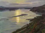 Oswald Grill, Danube valley landscape, 1927, oil on canvas