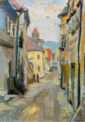 Wolfgang Schönthal, Wachau valley, 1950, oil on canvas