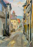 Wolfgang Schönthal, Wachau valley, 1950, oil on canvas
