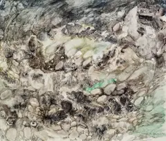 Mixed lot: two watercolour drawings by Gerhard Swoboda, pen, watercolour on paper; unframed, sold Jan 2015